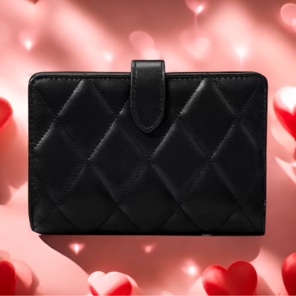 Kate Spade Carey Medium Compact Bifold Wallet Quilted Leather 5.6" x 3.6” x 1.2" - Picture 4 of 15